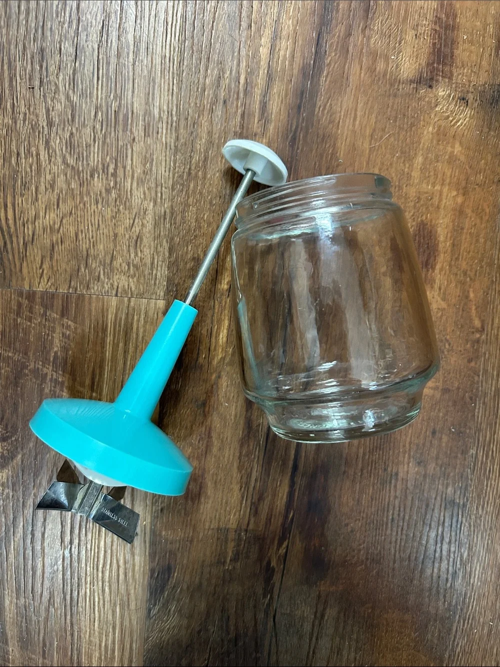 Turquoise Handheld Cream Whipper with Glass Jar